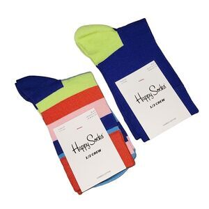 NWT 2 Pairs Happy Socks‎ 1/2 Crew